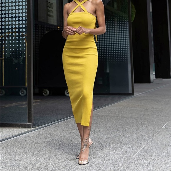 The Drop Women's Citronelle Strappy Rib Midi Dress by @signedblake - Picture 2 of 4